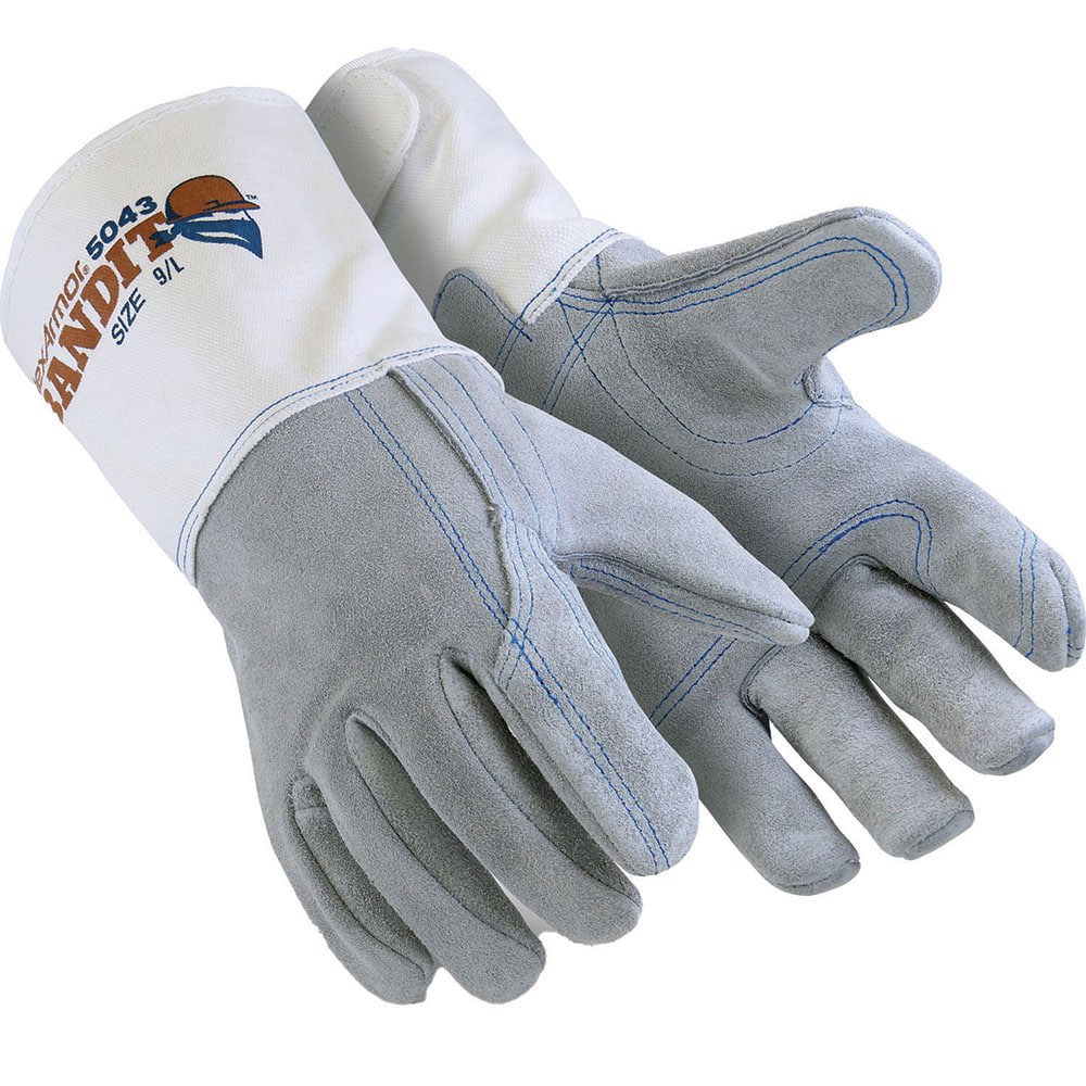 Cut, Puncture & Abrasion-Resistant Gloves: HexArmor 5042, Size 2X-Large, ANSI Cut A5, ANSI Puncture 5, Leather Lined, Cow Leather