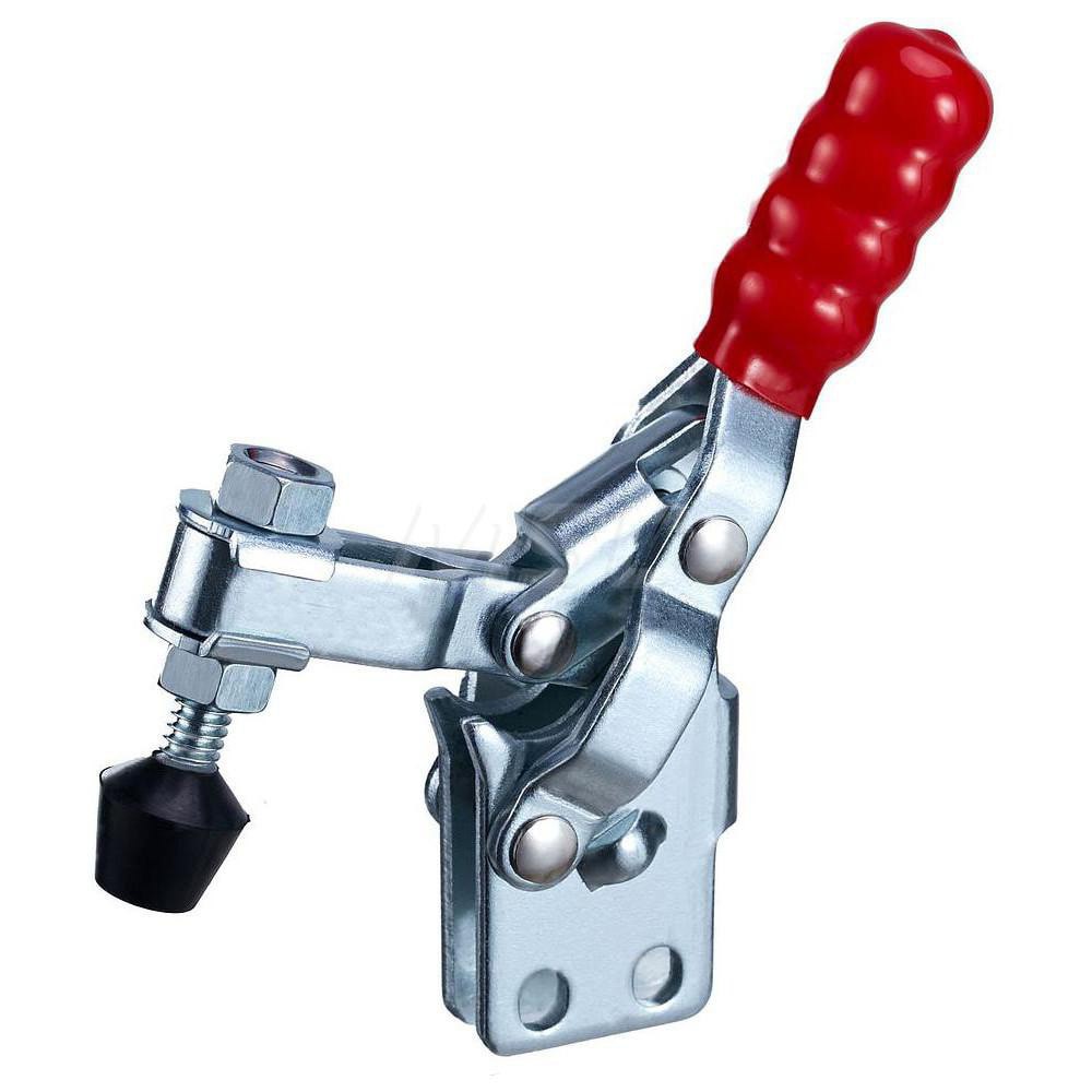 Manual Hold-Down Toggle Clamp: Vertical, 200 lb Capacity, U-Bar, Straight Base
