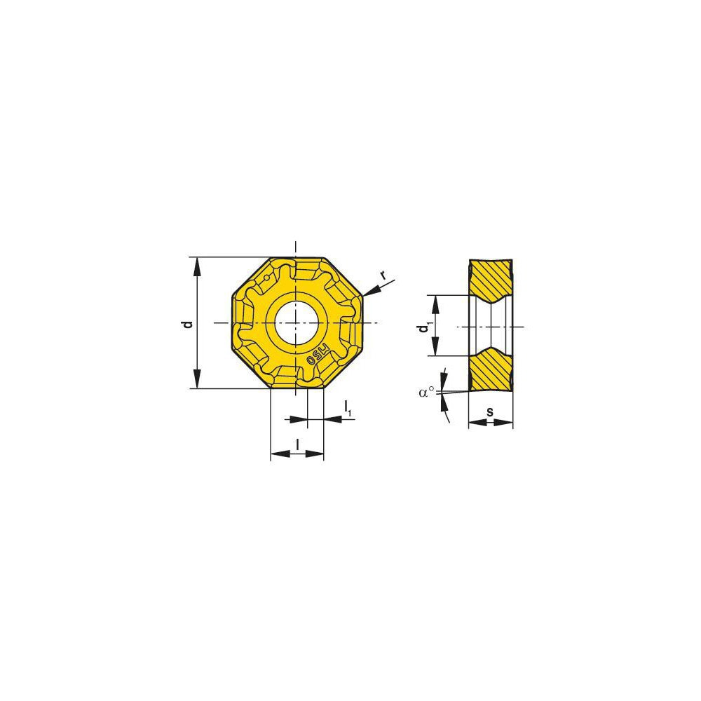 Milling Insert: ANSI OAKU 060508ER-F40 CTC5240, ISO OAKU 060508ER-F40 CTC5240, CTC5240, Solid Carbide