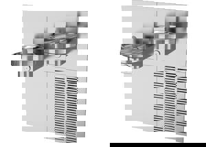 Wall Mount Bi-Level Modular Drinking Fountian in Steel Finish, Refrigerated