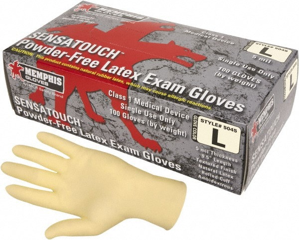 Disposable Glove: Size Medium, 5.0 mil, Latex, Medical Grade, Powder-Free
