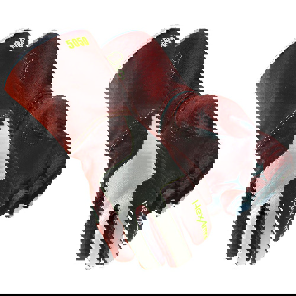 Cut, Puncture & Abrasive-Resistant Gloves: Size L, ANSI Cut A6, ANSI Puncture 4, Leather