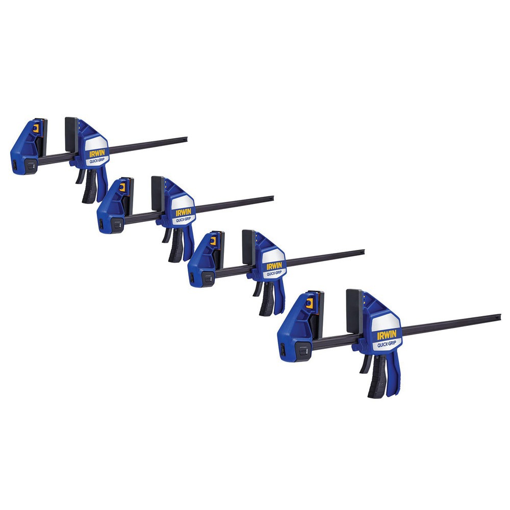 Bar Clamps; Maximum Capacity (Inch): 24 ; Overall Length (Inch): 32-7/8 ; Throat Depth (Mm - 2 Decimals): 92.08 ; Rail Material: Carbon Steel ; Replaceable Pads: No ; Handle Material: Plastic Resin