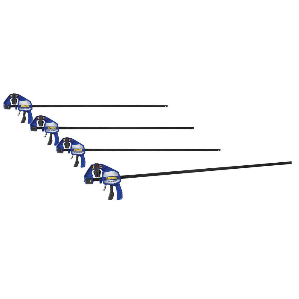 Bar Clamps; Maximum Capacity (Inch): 50 ; Overall Length (Inch): 58-7/8 ; Throat Depth (Mm - 2 Decimals): 92.08 ; Rail Material: Carbon Steel ; Replaceable Pads: No ; Handle Material: Plastic Resin