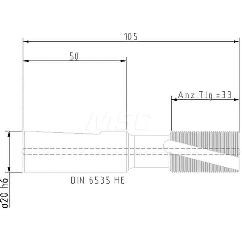 Helical Flute Thread Mill: M20x2, Internal/External, 5 Flute, 20.00 mm Shank Dia, Solid Carbide