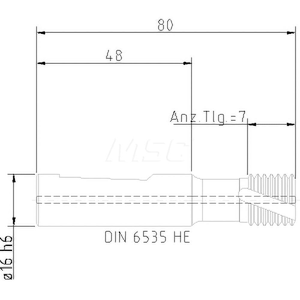 Helical Flute Thread Mill: Internal/External, 5 Flute, 16.00 mm Shank Dia, Solid Carbide
