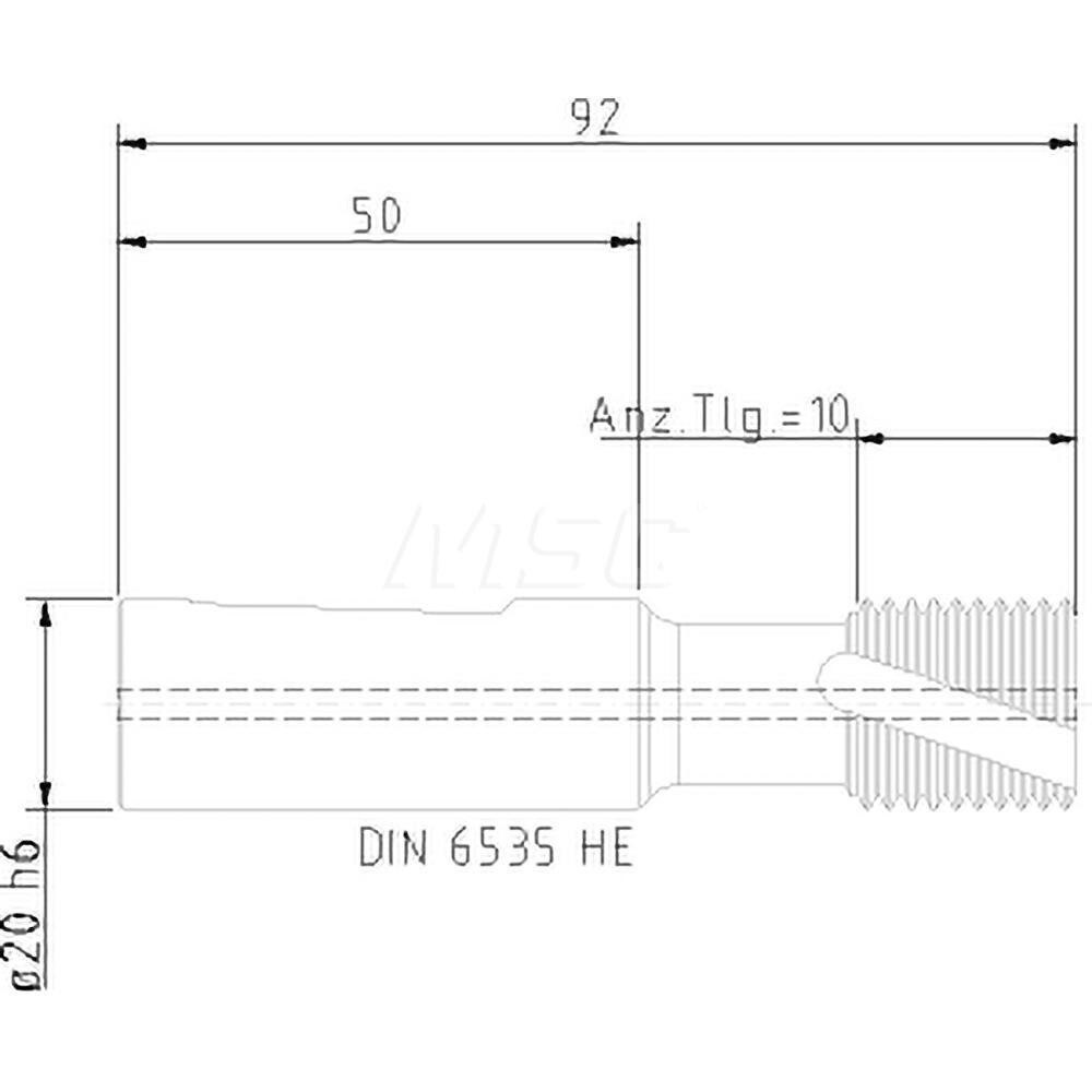Helical Flute Thread Mill: Internal/External, 5 Flute, 20.00 mm Shank Dia, Solid Carbide