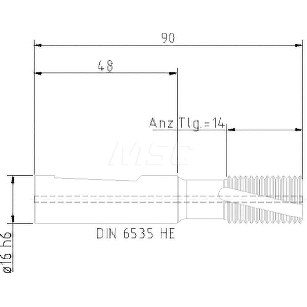Helical Flute Thread Mill: Internal/External, 5 Flute, 16.00 mm Shank Dia, Solid Carbide