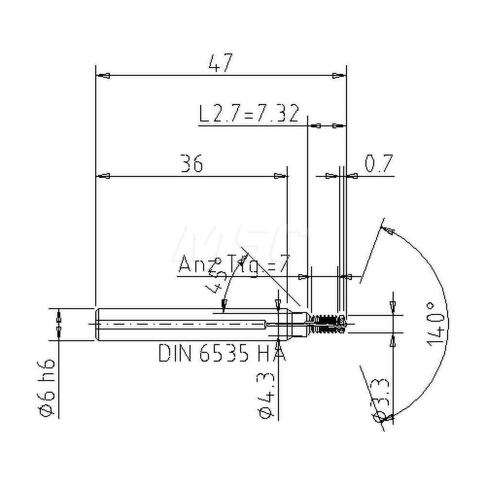 Helical Flute Thread Mill: M4x0.7, Internal, 2 Flute, 6.00 mm Shank Dia, Solid Carbide
