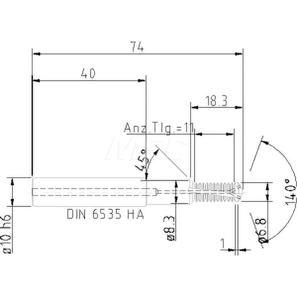 Helical Flute Thread Mill: M8x1.25, Internal, 4 Flute, 10.00 mm Shank Dia, Solid Carbide