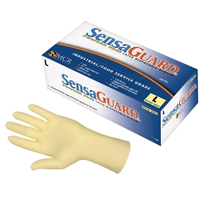 Disposable Glove: Size Large, 5.0 mil, Latex, Food Grade, Powder-Free