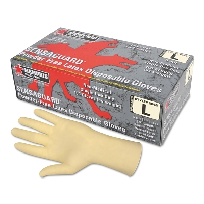 Disposable Glove: Size Medium, 5.0 mil, Latex, Food Grade, Powder-Free