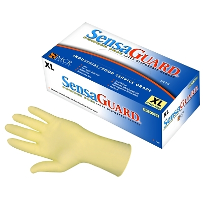Disposable Glove: Size X-Large, 5.0 mil, Latex, Food Grade, Powder-Free