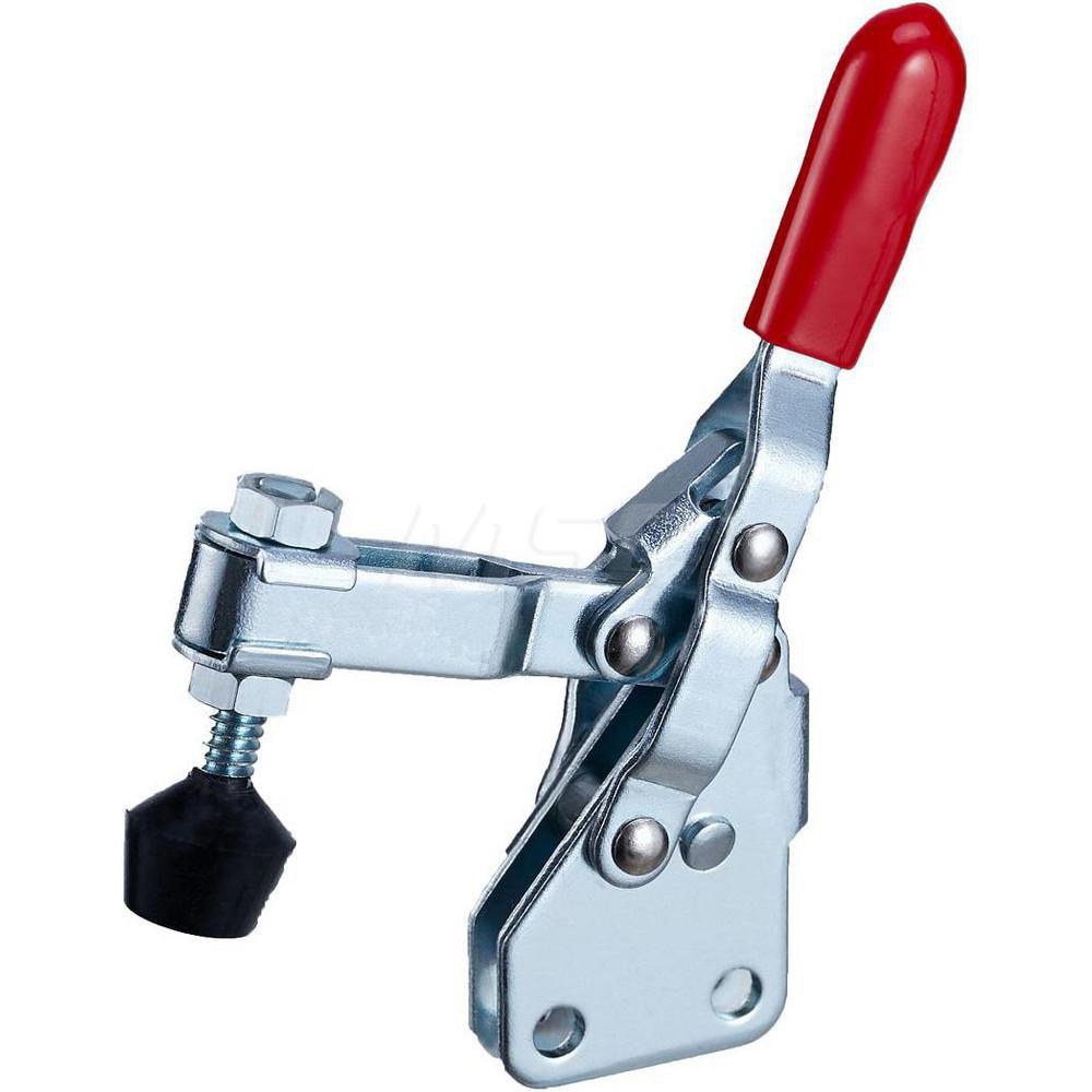 Manual Hold-Down Toggle Clamp: Vertical, 100 lb Capacity, U-Bar, Straight Base