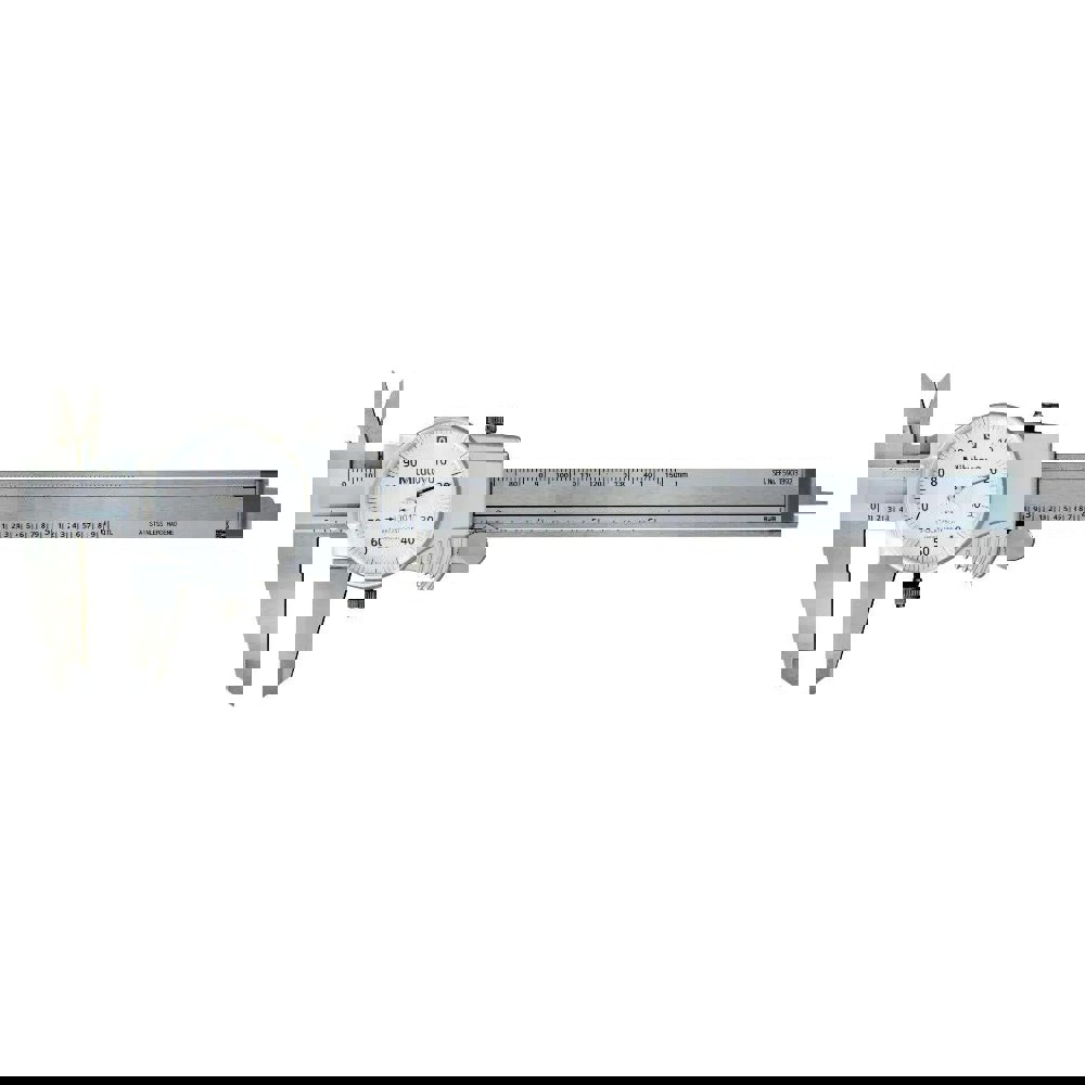 Dial Calipers; Accuracy (Decimal Inch): +/-.001; Maximum Measurement (Inch): 6; Jaw Length (mm): 40.00; Measures: Outside Measurement; Step Measurement; Inside Measurement; Depth Measurement; Range Per Revolution (Decimal Inch): 0.100; Caliper Material: S
