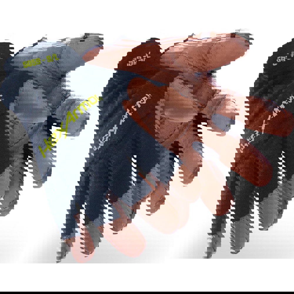 Welder's & Heat Protective Gloves; Welding Applications: Fabrication ; Primary Material: Leather ; Size: Large ; Lining: Lined ; Back Material: Aramid ; Hand: Pair