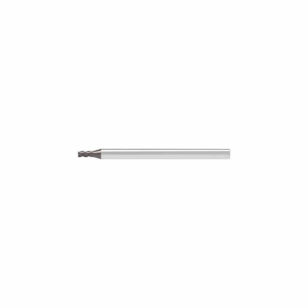 Corner Radius & Corner Chamfer End Mills; Mill Diameter (mm): 1.50 ; Number Of Flutes: 3 ; Length of Cut (mm): 3.0000 ; Single Or Double End: Single ; End Mill Material: Solid Carbide ; Chipbreaker: No