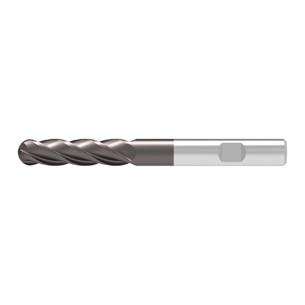Ball End Mills; Mill Diameter (Decimal Inch): 0.4000 ; Mill Diameter (mm): 10.00 ; Number Of Flutes: 4 ; End Mill Material: Solid Carbide ; Length of Cut (mm): 40.0000 ; Shank Diameter (mm): 10.0000