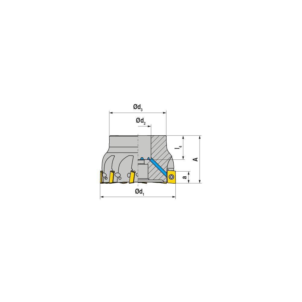 Indexable Square-Shoulder Face Mill: A210.80.R.12-10, 27.0000