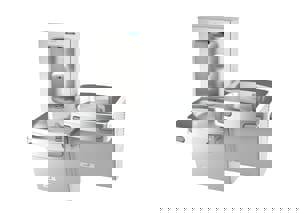 Wall Mount Bi-Level Indoor Water Cooler in Stainless Steel with Electric Bottle Filling Station