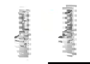 Wall Mount Bi-Level Indoor Water Cooler in Greystone with Electric Bottle Filling Station