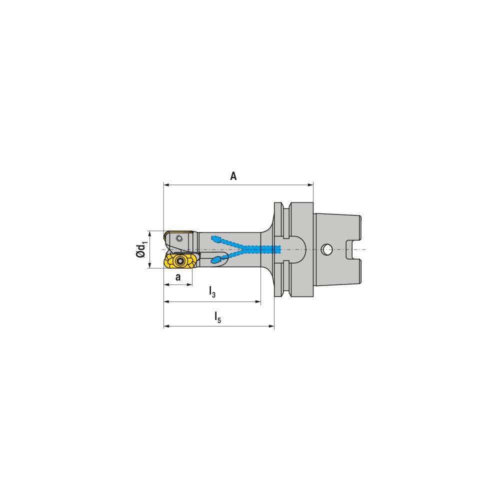 Indexable Square-Shoulder End Mills; Maximum Depth of Cut (mm): 18.00 ; Cutter Style: MHPC ; Shank Type: Taper ; Insert Holding Method: Screw ; Maximum Ramping Angle: 7 ; Shank Taper Size: HSK63A