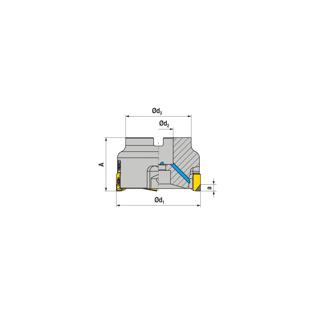 Indexable Square-Shoulder Face Mill: AHPC.63.R.04-12, 22.0000