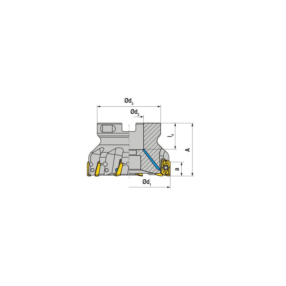 Indexable Square-Shoulder Face Mill: A211.50.R.08-11, 22.0000