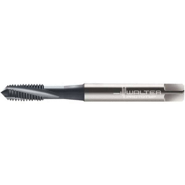 Spiral Flute Tap: M10x1.50 Metric, 3 Flutes, Modified Bottoming, 6H Class of Fit, Cobalt, TICN Coated