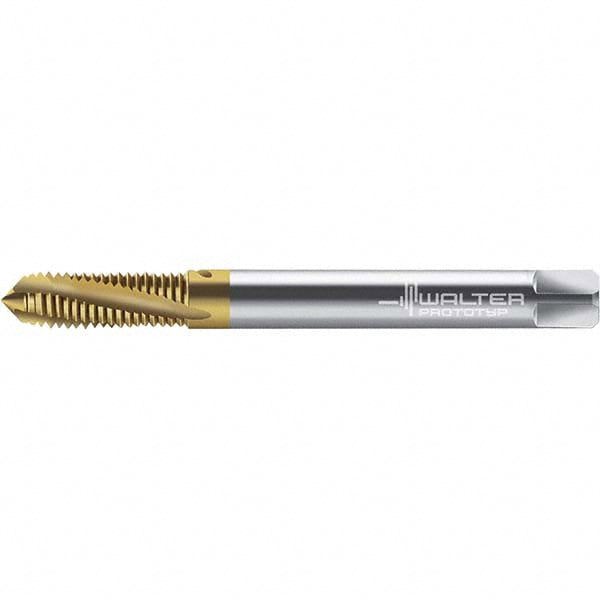 Spiral Flute Tap: M16x2.00 Metric, 4 Flutes, Modified Bottoming, 6HX Class of Fit, Powdered Metal, TIN Coated
