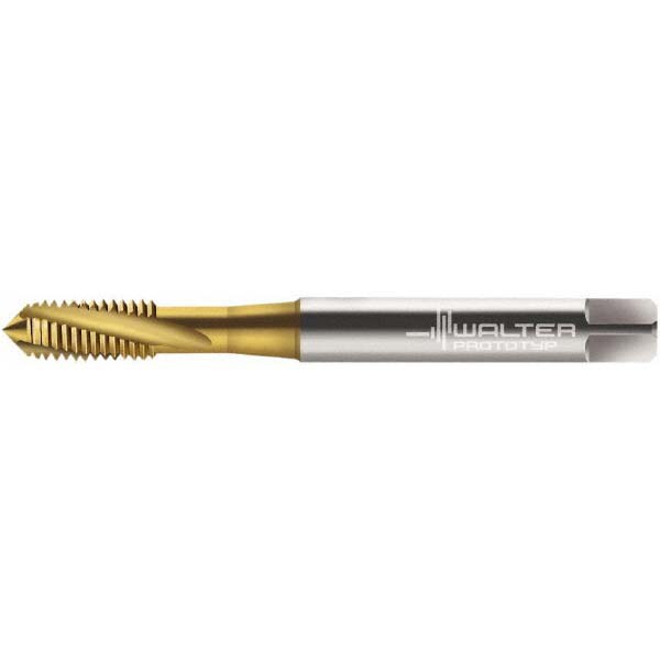 Spiral Flute Tap: M6x1.00 Metric, 3 Flutes, Modified Bottoming, 6H Class of Fit, Cobalt, TIN Coated