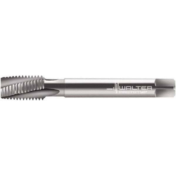 Spiral Flute Tap: M10x1.50 Metric, 3 Flutes, Plug, 6H Class of Fit, Cobalt, Bright/Uncoated