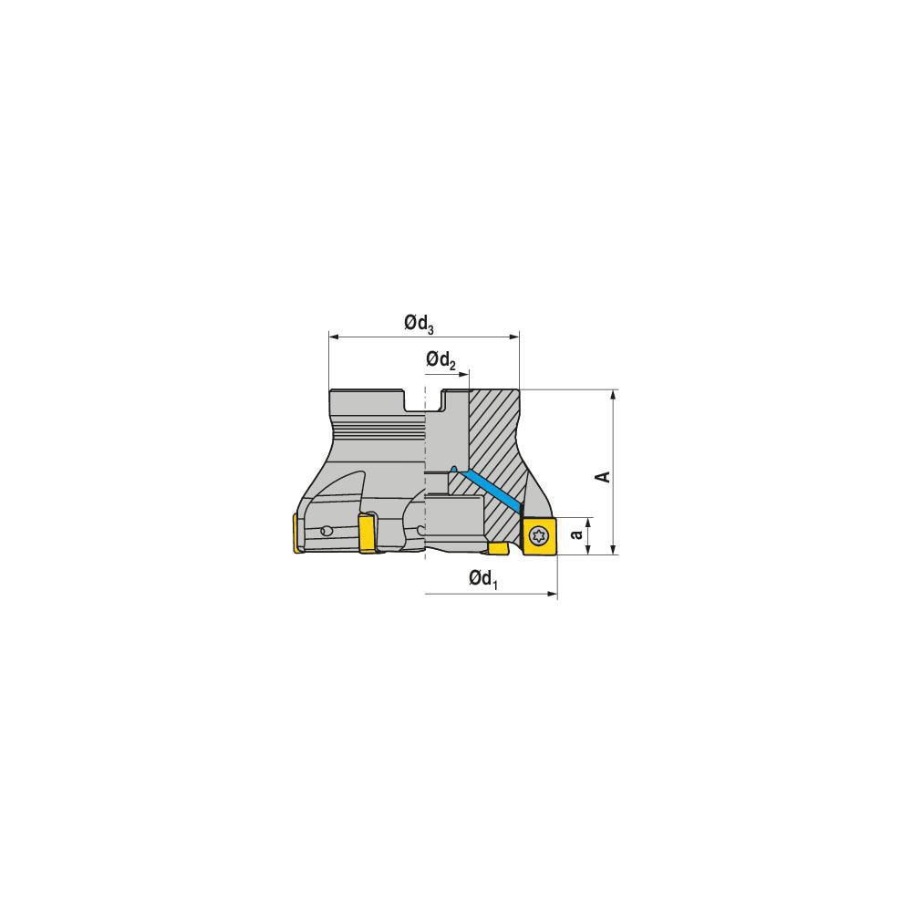 Indexable Square-Shoulder Face Mill: A491.40.R.04-12, 16.0000