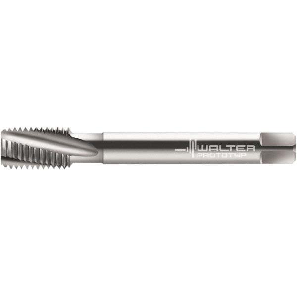 Spiral Flute Tap: M10x1.25 Metric Fine, 3 Flutes, Modified Bottoming, 6H Class of Fit, Cobalt, Bright/Uncoated