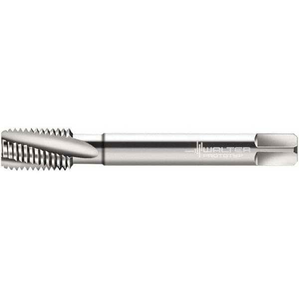 Spiral Flute Tap: M16x1.00 Metric Fine, 4 Flutes, Modified Bottoming, 6HX Class of Fit, Powdered Metal, Bright/Uncoated