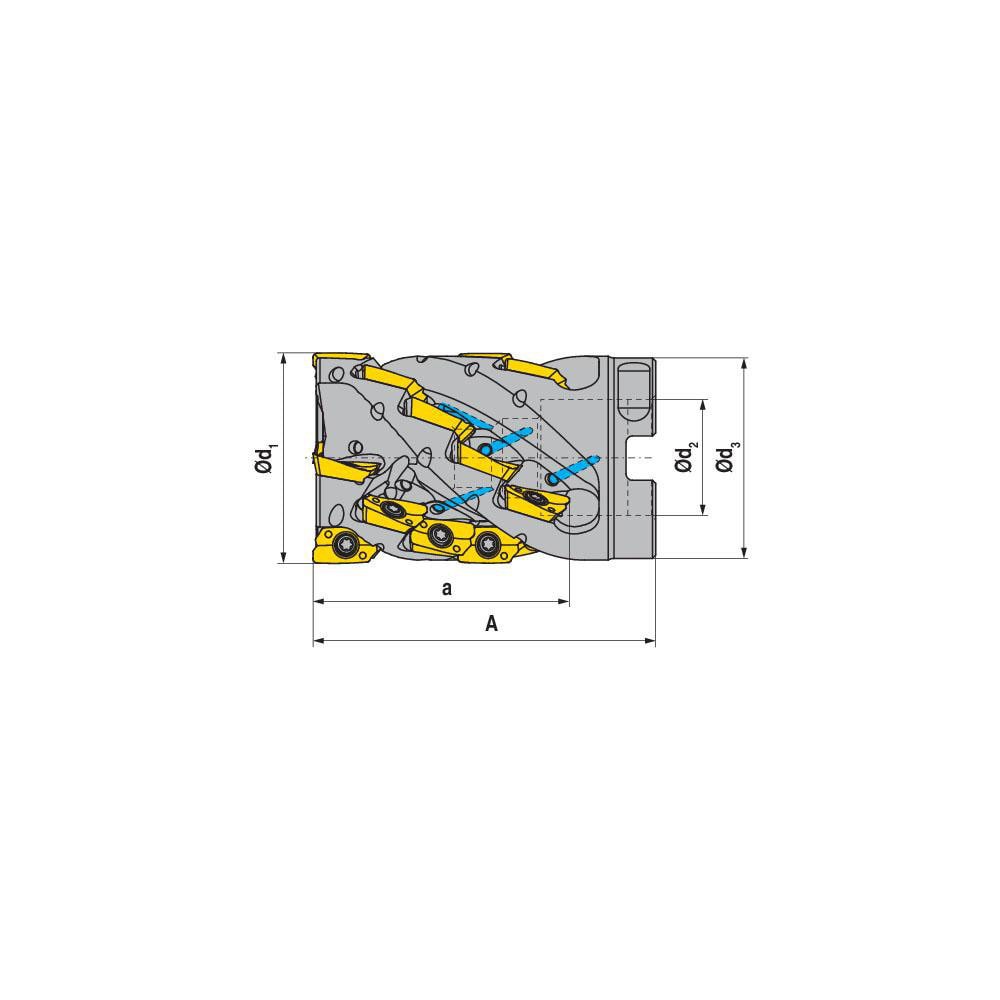 Indexable Square-Shoulder Face Mill: A211.63.R.04K4-20, 27.0000