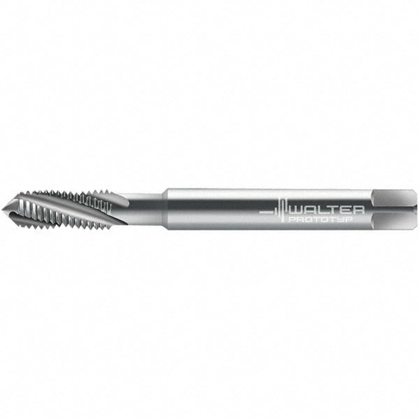 Spiral Flute Tap: 3/8-16 DIN 2184-1, 4 Flutes, Semi-Bottoming, 3B Class of Fit, High Speed Steel, Bright/Uncoated