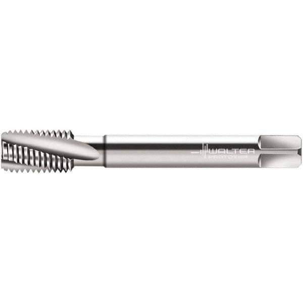 Spiral Flute Tap: 1/2-13 UNC, 4 Flutes, Modified Bottoming, 3B Class of Fit, Powdered Metal, Bright/Uncoated
