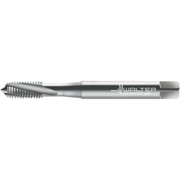 Spiral Flute Tap: #4-48 DIN 2184-1, 3 Flutes, Semi-Bottoming, 3B Class of Fit, High Speed Steel, Bright/Uncoated