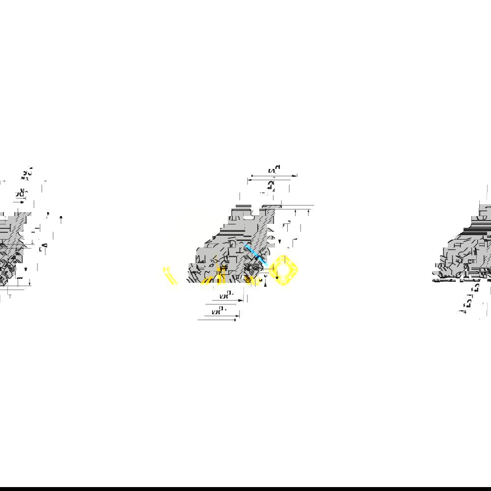 Indexable Chamfer & Angle Face Mills; Minimum Cutting Diameter (mm): 200.00 ; Maximum Cutting Diameter (mm): 213.00 ; Maximum Depth of Cut (mm): 6.80 ; Arbor Hole Diameter (mm): 60.00 ; Lead Angle: 47.000