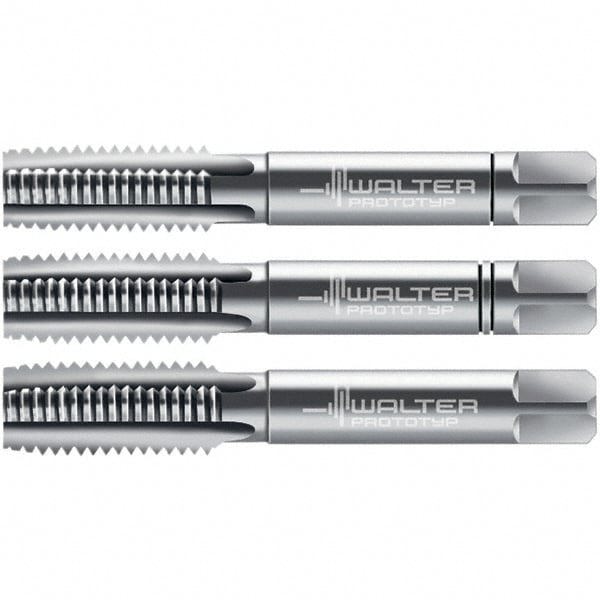 Tap Set: Metric, 3 Flute, High Speed Steel, Bright Finish