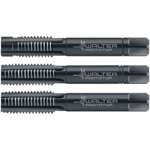 Tap Set: M6 Metric, 3 Flute, Modified Bottoming & Plug, Cobalt, Oxide Finish