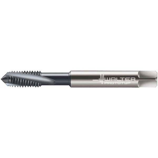 Spiral Flute Tap: M5x0.80 Metric, 3 Flutes, Modified Bottoming, 6H Class of Fit, Solid Carbide, TICN Coated