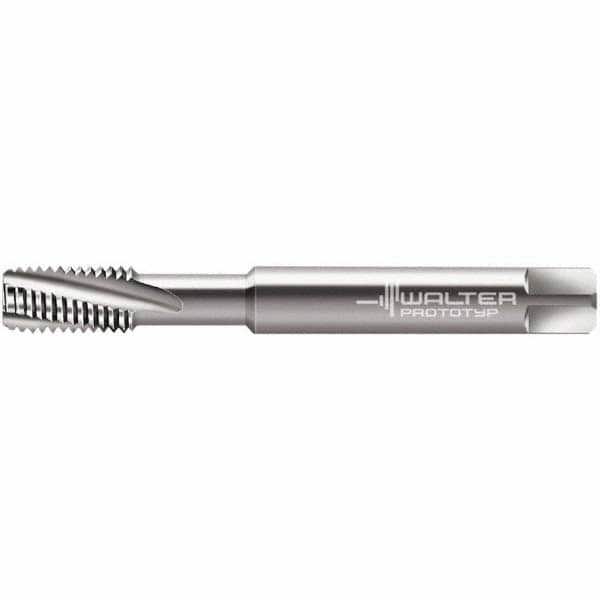 Spiral Flute Tap: M5x0.80 Metric, 3 Flutes, Modified Bottoming, 6H Class of Fit, Solid Carbide, Bright/Uncoated