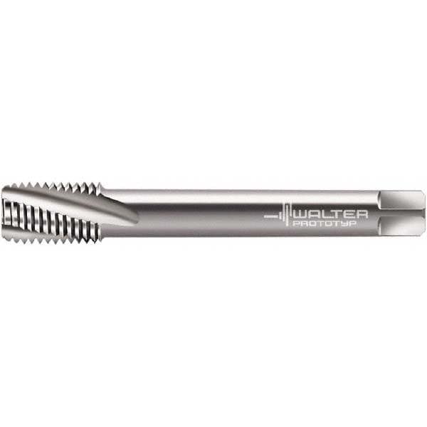 Spiral Flute Tap: M12x1.75 Metric, 3 Flutes, Modified Bottoming, 6H Class of Fit, Solid Carbide, Bright/Uncoated