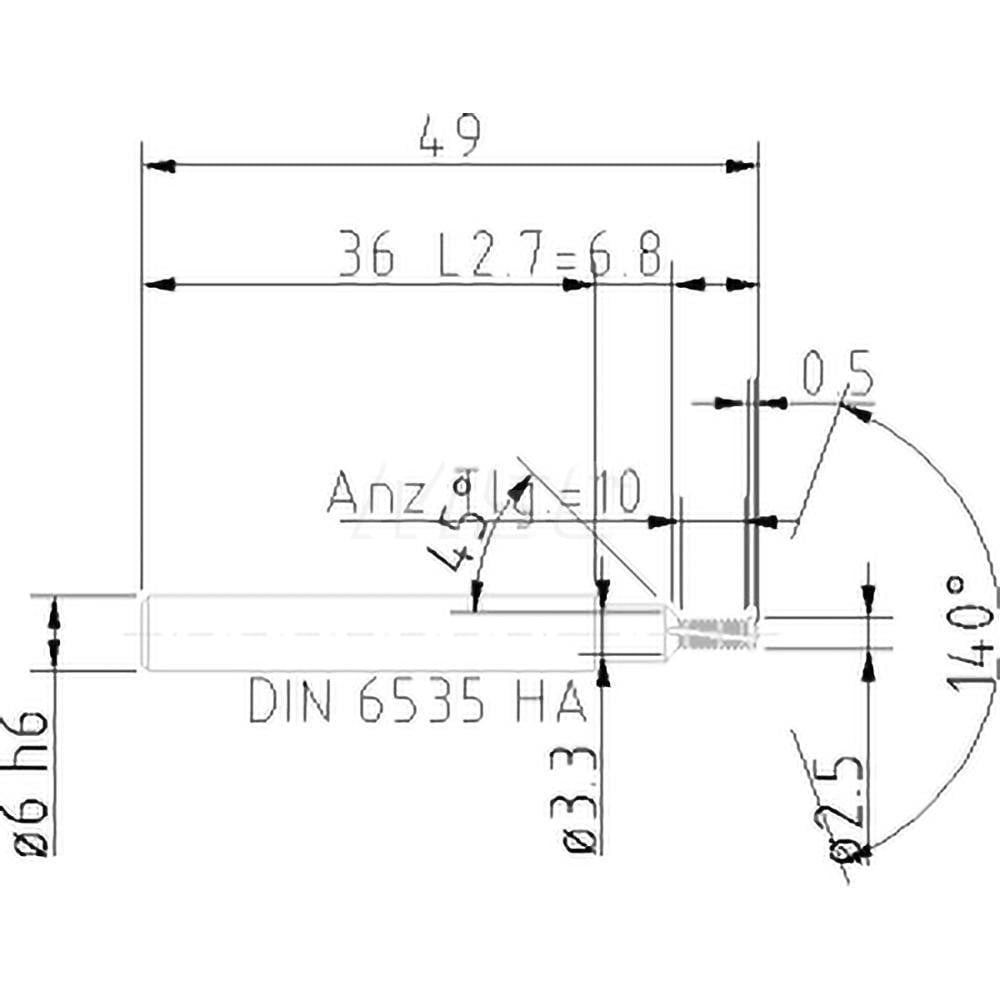 Helical Flute Thread Mill: M3x0.5, Internal, 2 Flute, 6.00 mm Shank Dia, Solid Carbide