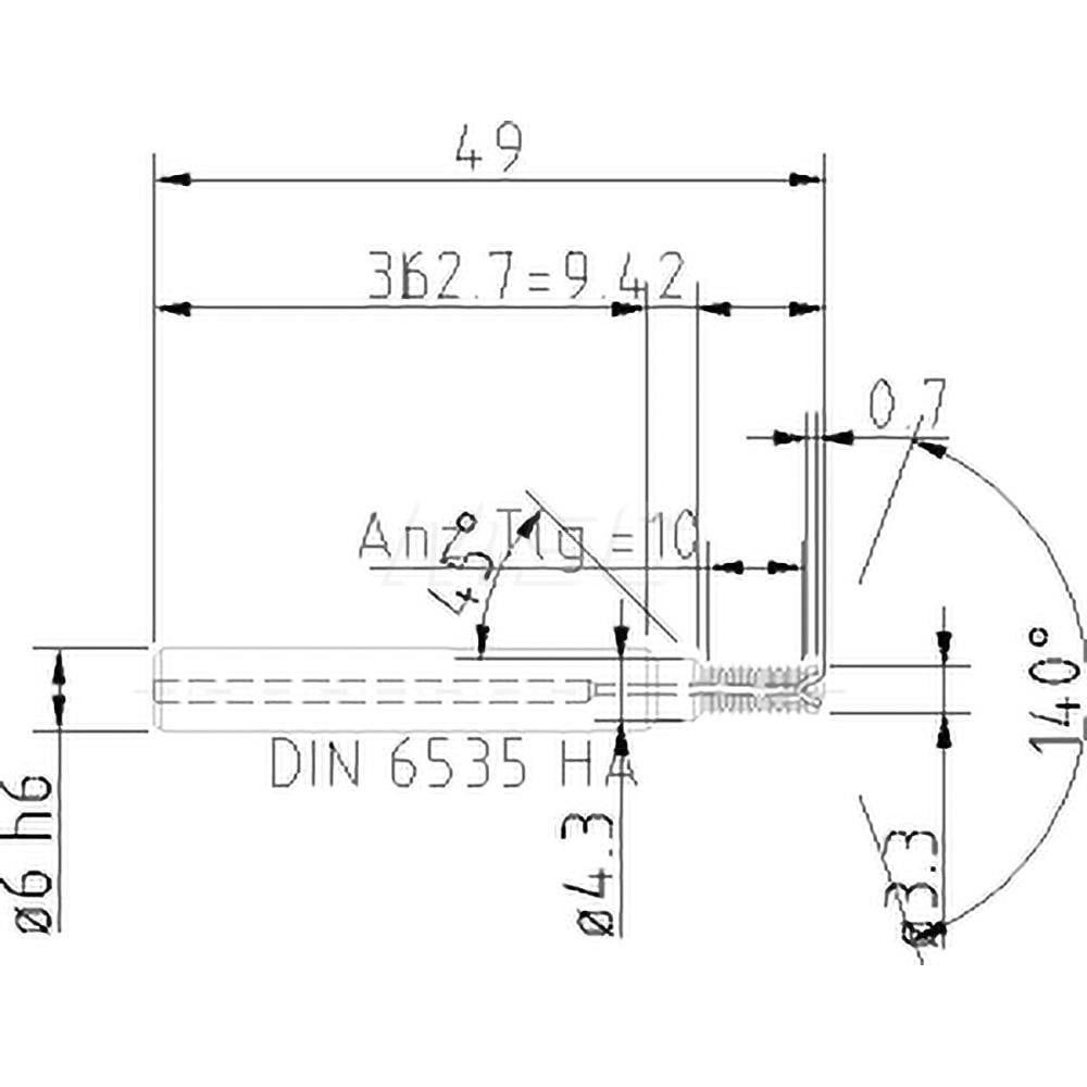 Helical Flute Thread Mill: M4x0.7, Internal, 2 Flute, 6.00 mm Shank Dia, Solid Carbide