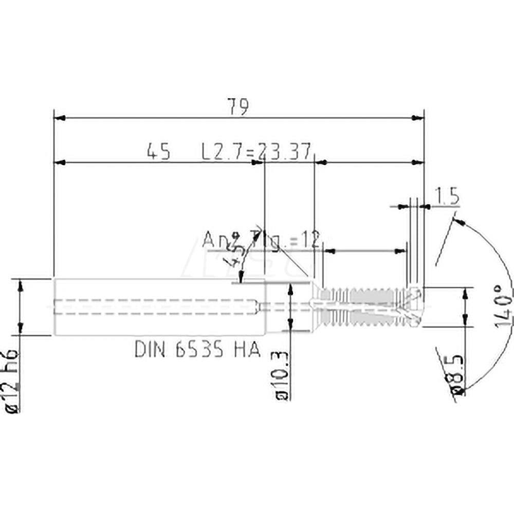 Helical Flute Thread Mill: M10x1.5, Internal, 2 Flute, 12.00 mm Shank Dia, Solid Carbide