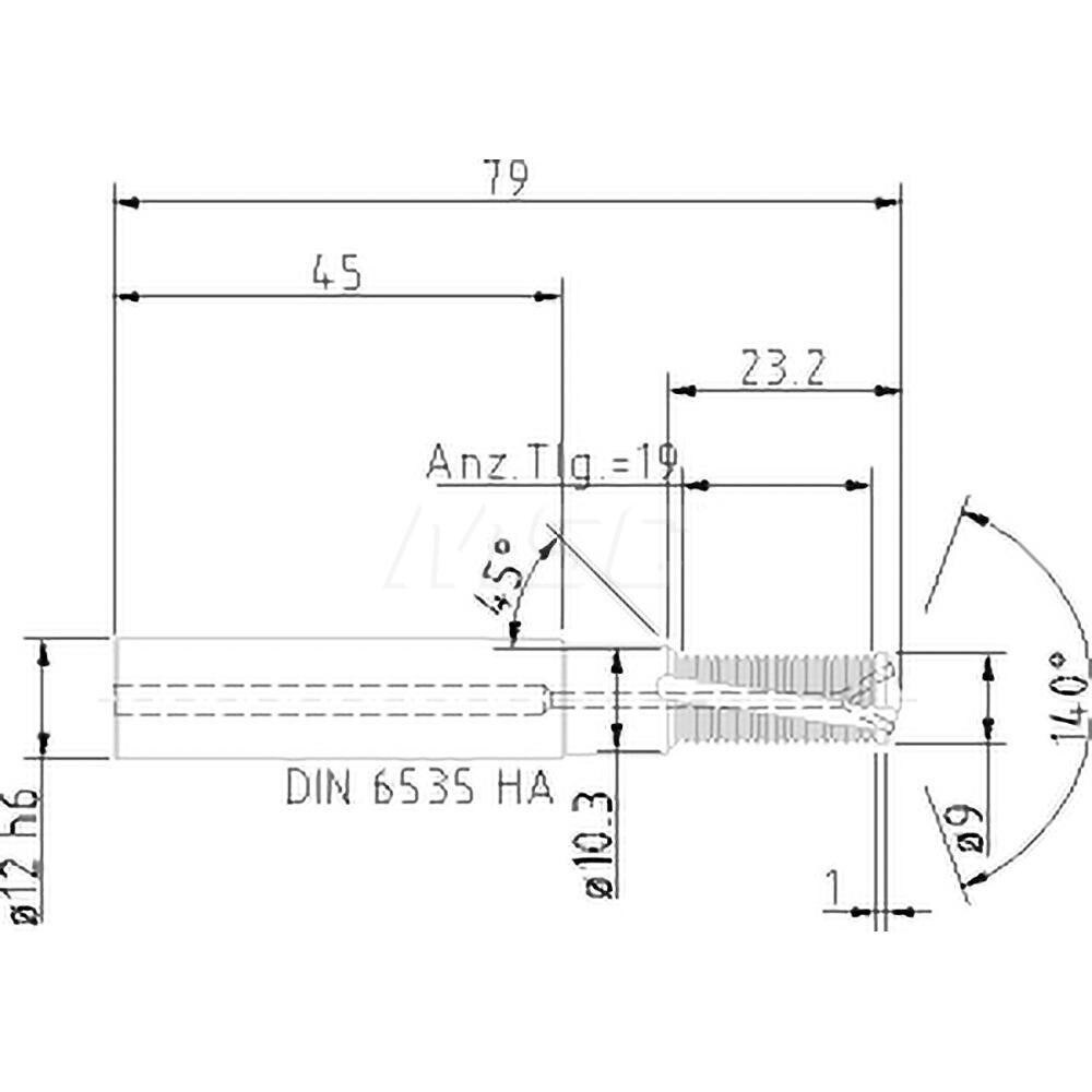 Helical Flute Thread Mill: M10x1, Internal, 2 Flute, 12.00 mm Shank Dia, Solid Carbide
