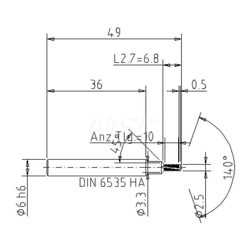 Helical Flute Thread Mill: M3x0.5, Internal, 2 Flute, 6.00 mm Shank Dia, Solid Carbide